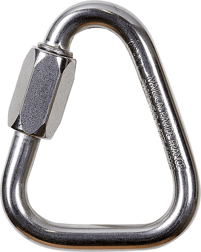  Skylotec Q-LINK D S-STEEL 07 Karabiner Silber - Dreieckiger Edelstahlschnellverschluss Ø7mm für maritime Anwendungen