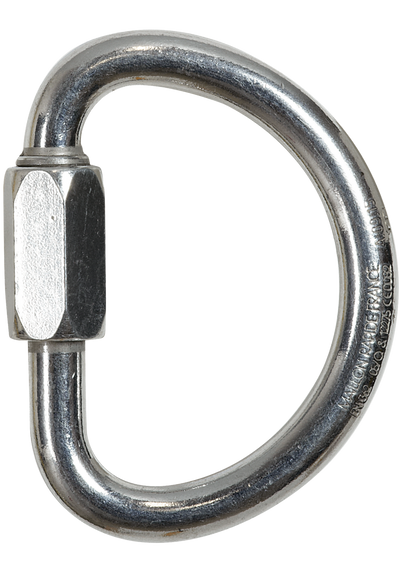  Skylotec Q-LINK HM Karabiner Silber - Halbmondförmiger Schnellverschluss verzinkter Stahl Ø10mm für Höhlenforschungsgurte