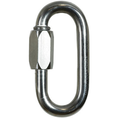  Skylotec Q-LINK S-STEEL 08 Karabiner Silber - Ovaler Edelstahlschnellverschluss Ø8mm MBS 55kN für maritime Umgebungen