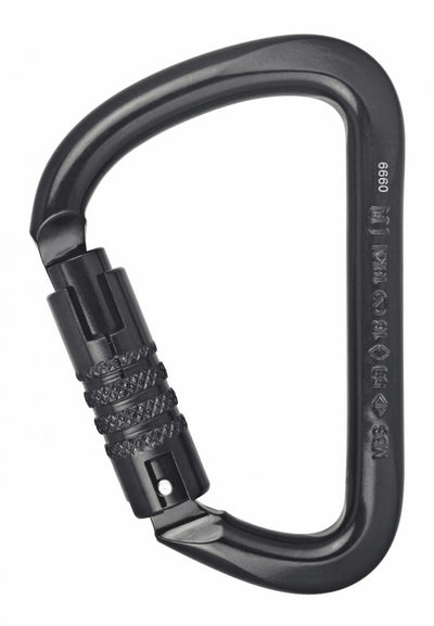 Stahlkarabiner D Screw Aliens – Schwarz / Trilock