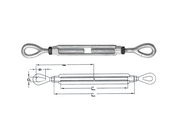 Safetex Ösen-/Ösen-Spannschlösser – Verzinkt (Extra lange Dehnfähigkeit) - imagen 2