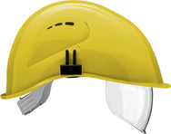 VOSS VisorLight Schutzhelm gelb mit integriertem Visier, Seitenansicht