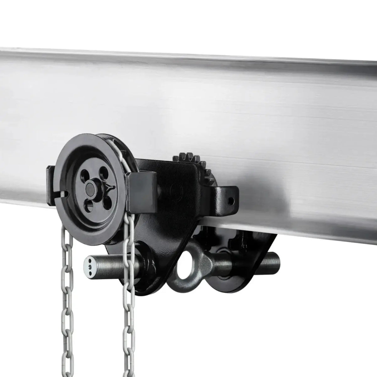 Yale HTG Handfahrwerk 500 kg mit Laufrolle und Kettenzug, befestigt an einer Aluminium-Trägerschiene - imagen 2