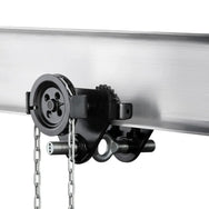 Yale HTG Handfahrwerk 500 kg mit Laufrolle und Kettenzug, befestigt an einer Aluminium-Trägerschiene - imagen 2