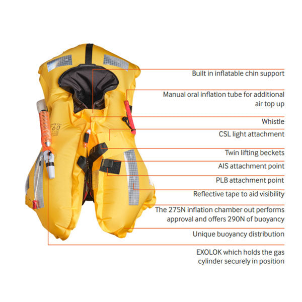 Crewsaver Crewfit 275N XD Fischzucht Schwimmweste 83287 - Crewsaver - Aufblasbare Schwimmweste - MTN Shop DACH