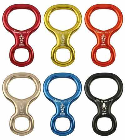 Aliens Abseilachter Alu Aliens SMALL – Kompakte Abseilacht aus Aluminium, ideal für Seile Ø 8,1 - Ø 11 mm. 25 kN Belastung, vielseitig einsetzbar in der Seiltechnik. Jetzt kaufen und sicher abseilen! – Jetzt erhältlich im MTN Shop DE.