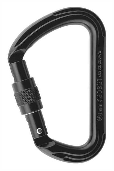 Aliens Karabiner D Big Connector – Schwarz / Screwlock