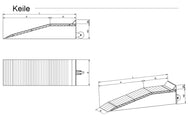 Technische Zeichnung ALTEC Aluminium-Auffahrkeil mit Maßangaben und Seitenansicht - imagen 4