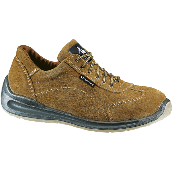 Sicherheitshalbschuh VIPER S2 aus braunem Veloursleder mit abriebfestem Textilinnenfutter, stabiler Stahlkappe und patentierter ParaBolic®-Sohle für optimale Dämpfung und Rutschfestigkeit. Sportliches Design mit gespritztem Spitzenschutz für zusätzlichen Schutz bei der Arbeit.