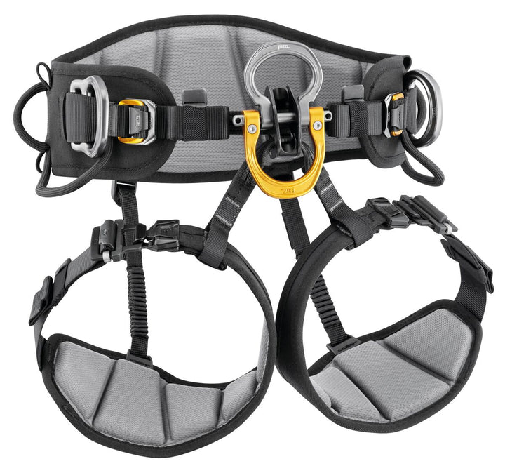Petzl ASTRO® SIT – ergonomischer Sitzgurt für Höhenarbeit und Seilzugang, mit 3D-Schaumpolsterung, textile Brücke für Bewegungsfreiheit und mehrfachen Befestigungspunkten für Sicherheitsausrüstung.