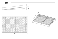 Technische Zeichnung ALTEC Keilbrücke Typ SB mit Abmessungen Drauf- und Seitenansicht - imagen 2