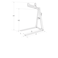 Technische Zeichnung der Special Gabeln 681S082 mit Abmessungen H1, H2, L, P und G - imagen 3
