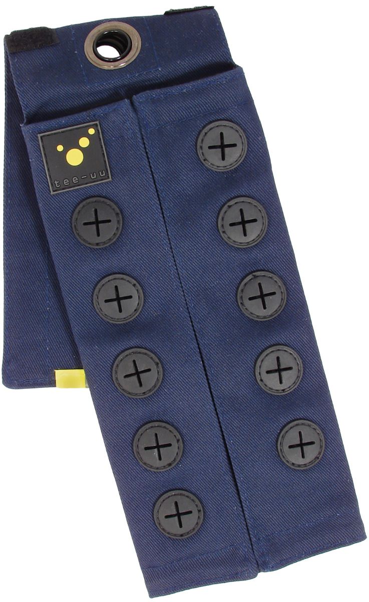 TEE-UU CHECKER POUCH Manschette Blau - Geöffnet leer mit Elastikschlaufen - imagen 5