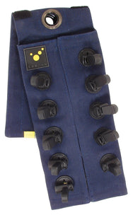 TEE-UU CHECKER POUCH Manschette Blau - Geöffnet leer mit Elastikschlaufen - imagen 6