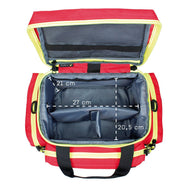 TEE-UU MIC-S Notfalltasche - Rote TEE-UU MIC-S Notfalltasche mit gelben Streifen und gepolstertem Innenraum, Maße innen markiert. - 3120-1500 - imagen 4