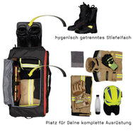 TEE-UU RAGBAG Bekleidungstasche schwarz-rot - Professionelle Ausrüstungstasche für Feuerwehr - imagen 4