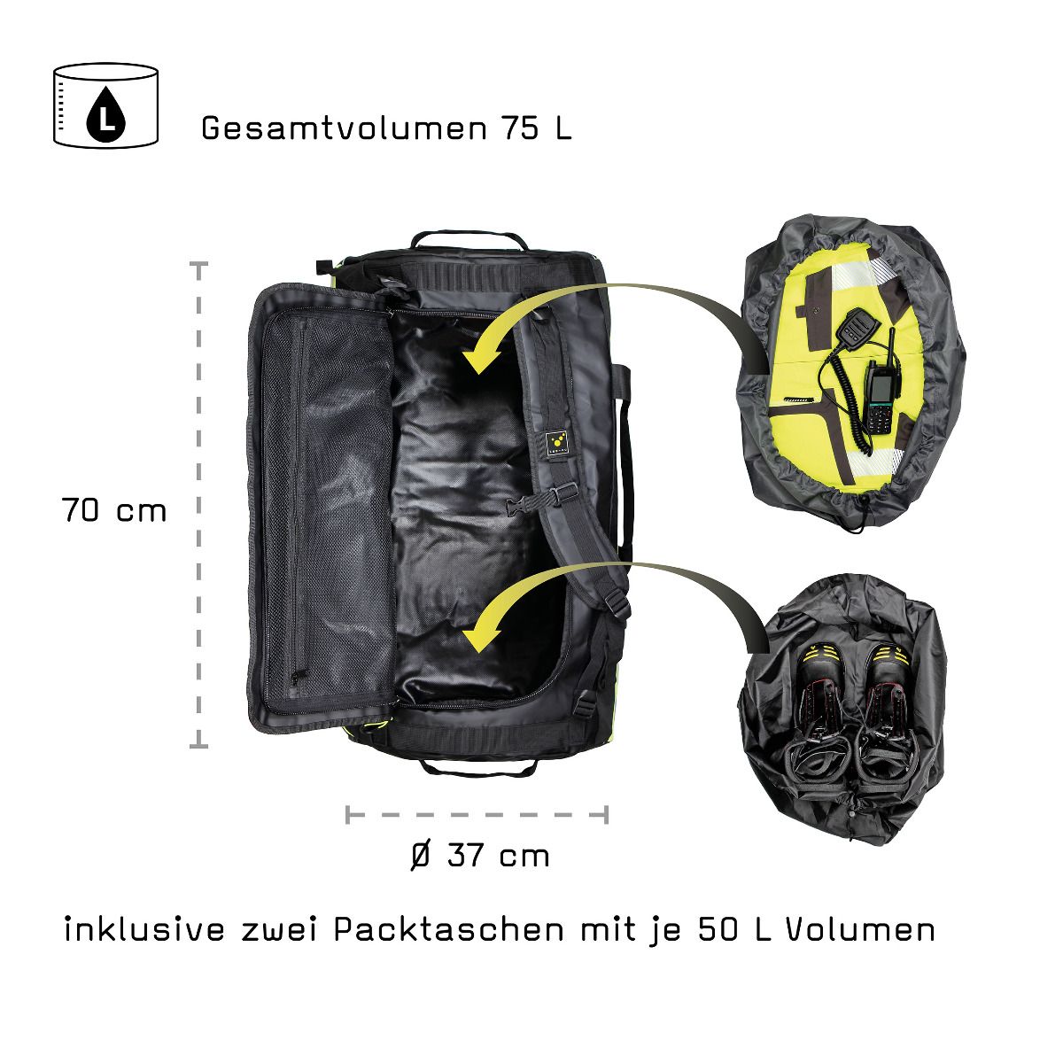 TEE-UU BARRELBAG Abmessungen - Maße und Volumenangaben - imagen 4