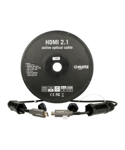 Klotz HDMI 2.1 AOC Link - активний оптичний кабель броньований - штекер із захисними ковпачками - Klotz - HDMI 2.1 AOC, броньований sw 30 м - Кабелі - MTN Shop DACH