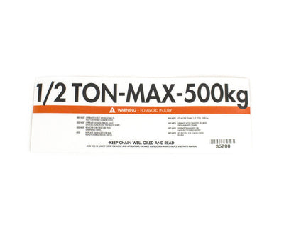 KAPAZITÄTSETIKETT 1/2 TONNE - 500 KG (V2) - CM - Teil - MTN Shop DACH