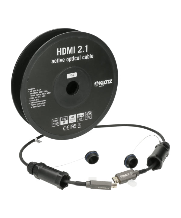 Klotz HDMI 2.1 AOC Link - активний оптичний кабель броньований - штекер із захисними ковпачками - Klotz - Кабелі - MTN Shop DACH - imagen 3
