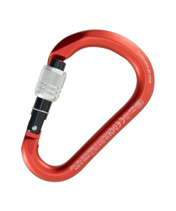KONG - Alukarabiner HMS CLASSIC - SCREW SLEEVE - Kong - Rot/Schwarz/Poliert - Karabiner - MTN Shop DACH