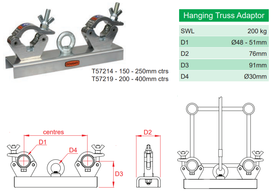 Doughty Hängetraversen-Adapter - Doughty Engineering - Rigging-Geräte - MTN Shop DACH - imagen 2