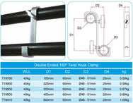 Doughty 50mm Hakenklammer (Stahl) - Doppelendig & 180°Drehung [Mehrfachpack] - Doughty Engineering - Rigging-Geräte - MTN Shop DACH - imagen 3