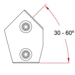 Doughty Engineering Rohrschelle, verstellbares kurzes T-Stück (30–60°) – zweites Bild
