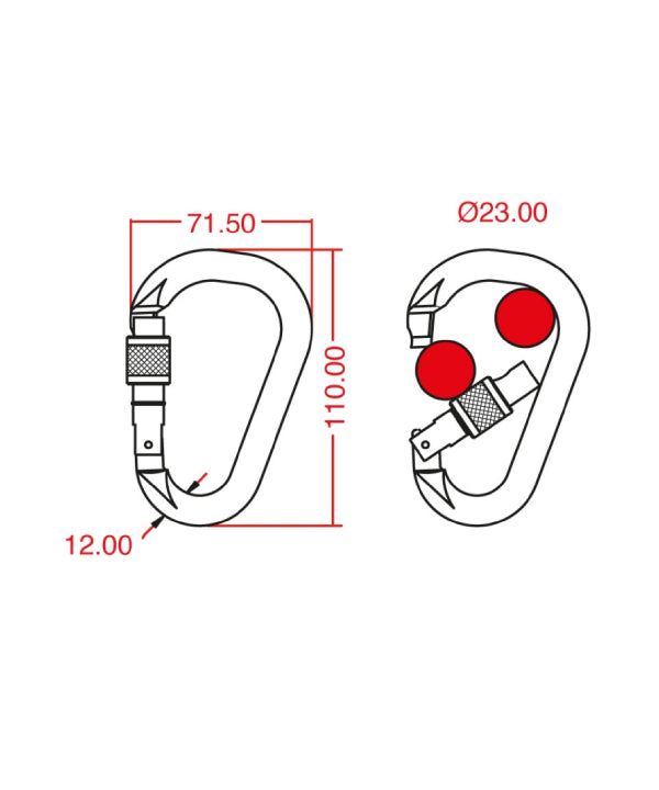 KONG - Alukarabiner HMS NAPIK trilock - rot/blank/blank - Kong - Karabiner - MTN Shop DACH