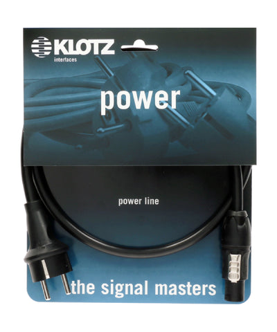 Klotz гнучкий кабель живлення H05VV-F 3G 1,5 мм² Schuko - powerCON TRUE1 - Klotz - Кабель живлення 1,5 м H05VV-F 3G1.5 - Кабелі - MTN Shop DACH