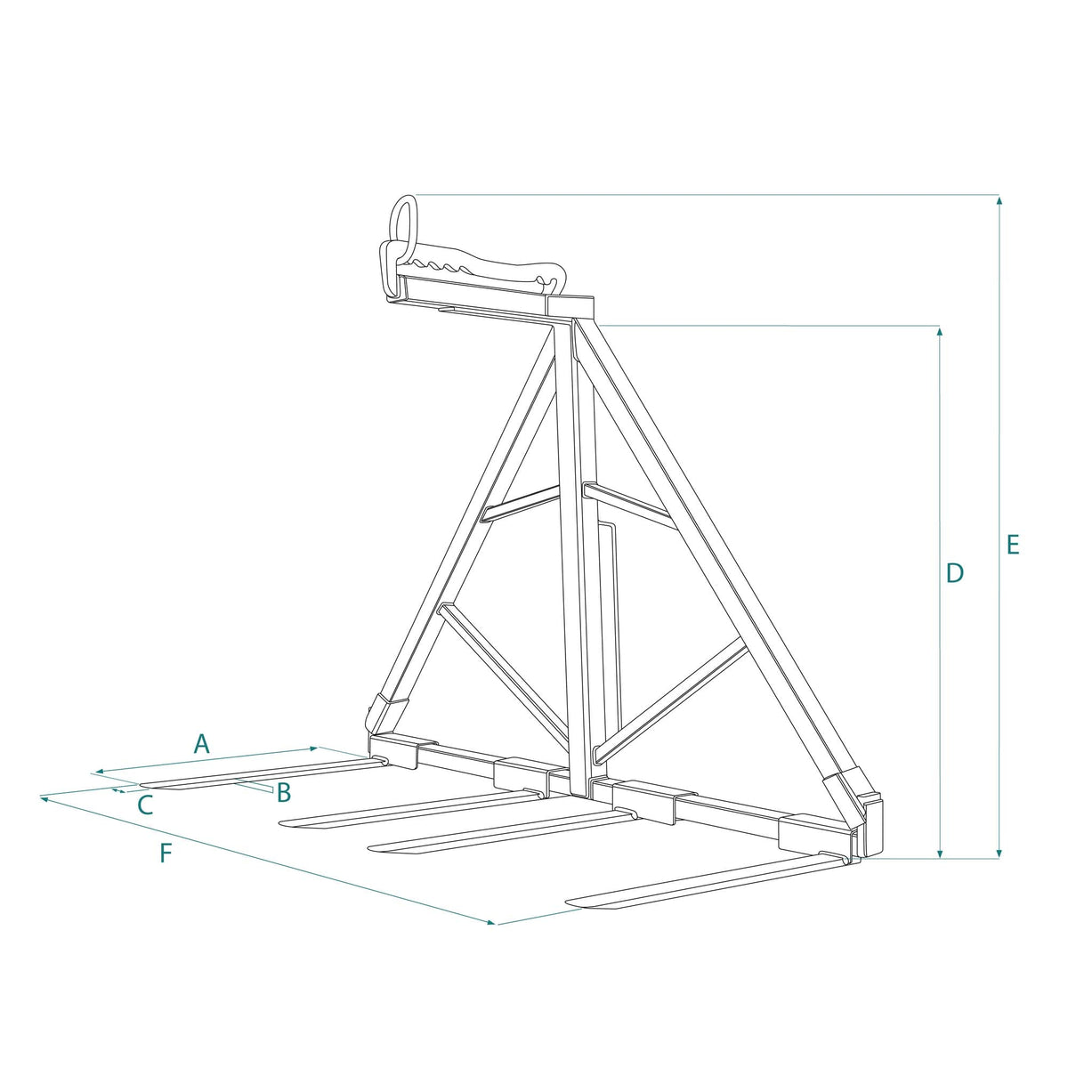Boscaro Manuelle Ausgleichspalettengabel mit 4 Stiften - MBR-20D4 - imagen 2