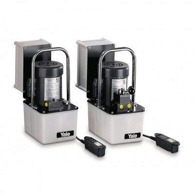 Yale Hydraulik Elektro-Motorpumpen PY-04 – Diese Zweistufen-Kompaktpumpen sind speziell für Instandhaltungs- und Montageeinsätze konzipiert. Sie können je nach Typ einfach- oder doppeltwirkende Hydraulikzylinder betreiben. Betriebsdruck max. 700 bar, zweistufige Ausführung, der Motorstart erfolgt über eine Fernsteuerung (1,8m) mit Druckknopfbedienung und Niederspannungssteuerung. – Jetzt erhältlich im MTN Shop DE.