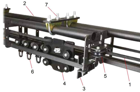 Doughty Stage Curtain Track/SixTrack Kit - Linienbetriebenes System mit Überlappung - Doughty Engineering - Rigging-Geräte - MTN Shop DACH