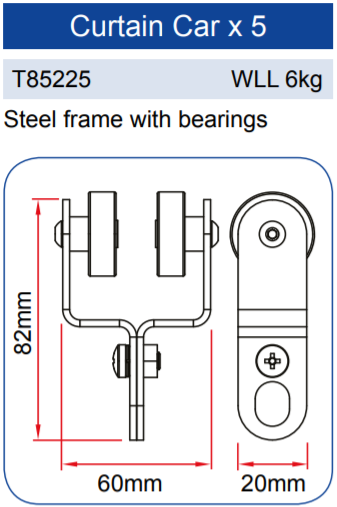 Doughty Studio Rail - Vorhangwagen [Multi-Pack] - Doughty Engineering - Studio Schiene 80 / 10 - Rigging-Geräte - MTN Shop DACH