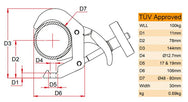 Doughty Quick Trigger Clamp 48-80mm (TÜV-zertifiziert) [Multi-Pack] - Doughty Engineering - Rigging-Geräte - MTN Shop DACH