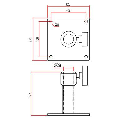 Doughty Junior Wall Plate з 29-мм ресивером [мультипакет] - Doughty Engineering - Такелажне обладнання - MTN Shop DACH - imagen 2