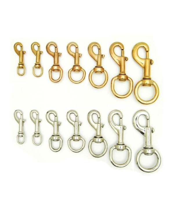 KONG - bronze Bolzenkarabiner mit Wirbel SNAP – Schnappkarabiner für Lederwaren (Taschen, Leinen, Pferdegeschirre) in der Version Rotmessing vernickelt oder naturfarbig erhältlich. – Jetzt erhältlich im MTN Shop DE. - imagen 3