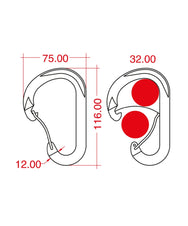 KONG - алюмінієвий карабін PADDLE WIRE BENT GATE - вигнутий кронштейн - Kong - карабін - MTN Shop ROOF
