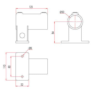 Schlüssel-Klemme: Doughty Geländer Seitenstütze Horizontal Basis [Multi-Pack] - Doughty Engineering - Rigging-Geräte - MTN Shop DACH - imagen 2