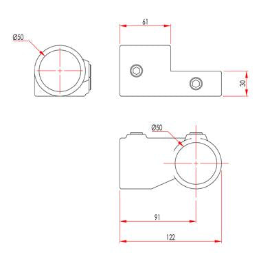 Хомут для труб Doughty Engineering короткий Т-подібний, поворотний – zweites Bild