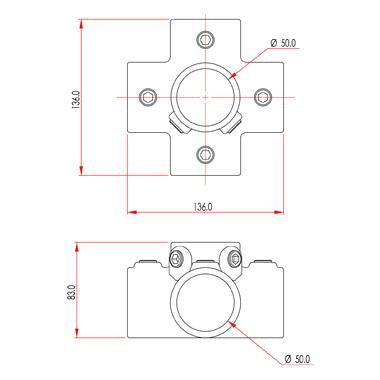 Хомут для труб Doughty Engineering чотиристоронній хрестовий – zweites Bild