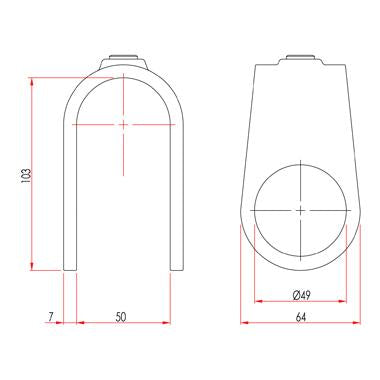Doughty Engineering Rohrschelle, Klemmkreuzung – zweites Bild