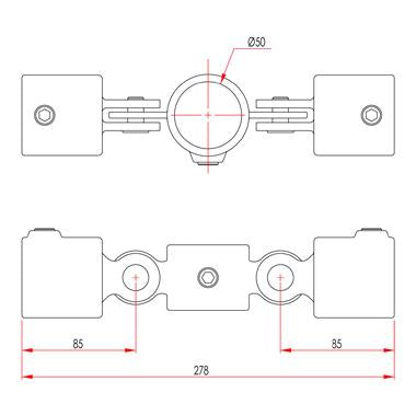 Подвійний поворотний хомут для труб Doughty Engineering – zweites Bild