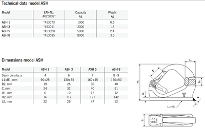 Yale ASH Anschweißhaken 1000-8000kg – zweites Bild
